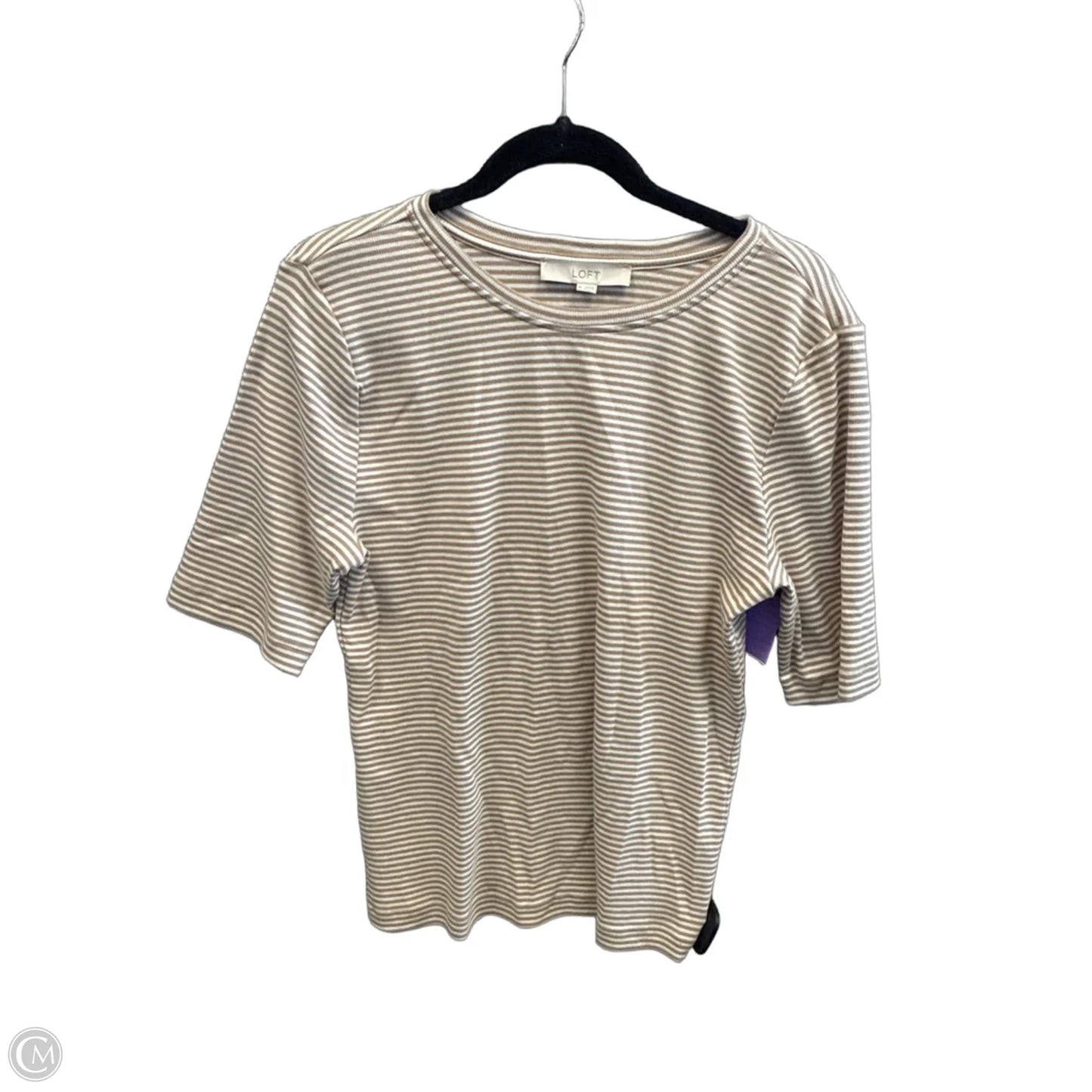 Top Short Sleeve By Loft In Striped Pattern, Size: Xl