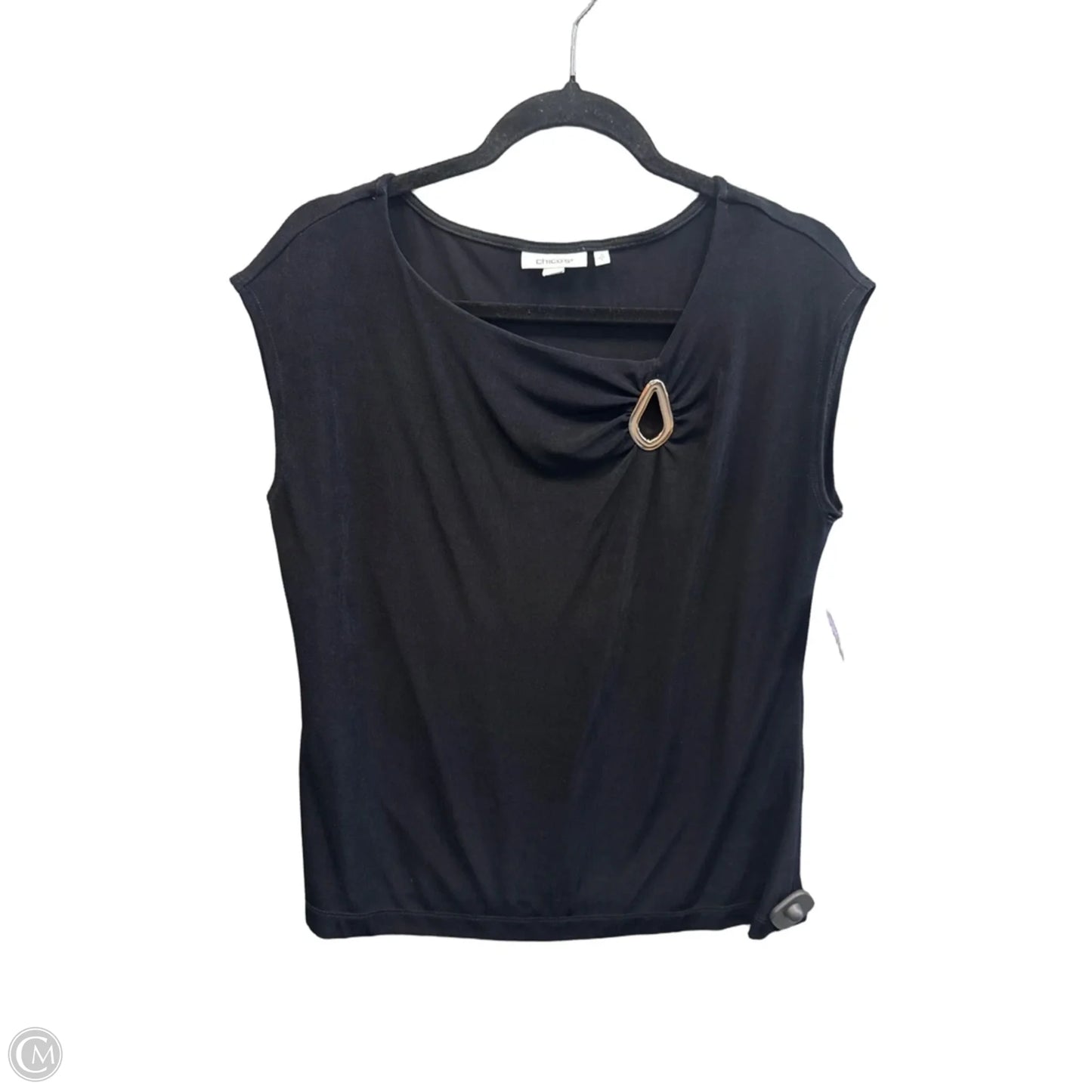 Top Sleeveless By Chicos In Black, Size: L