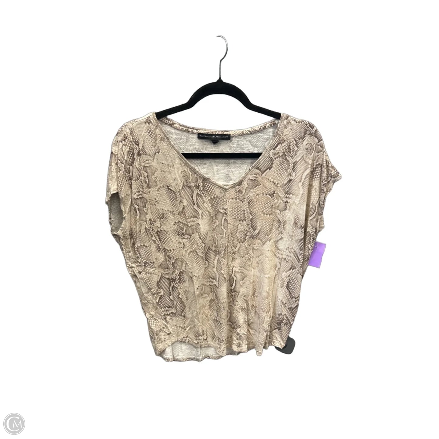 Top Short Sleeve By White House Black Market In Snakeskin Print, Size: Xs