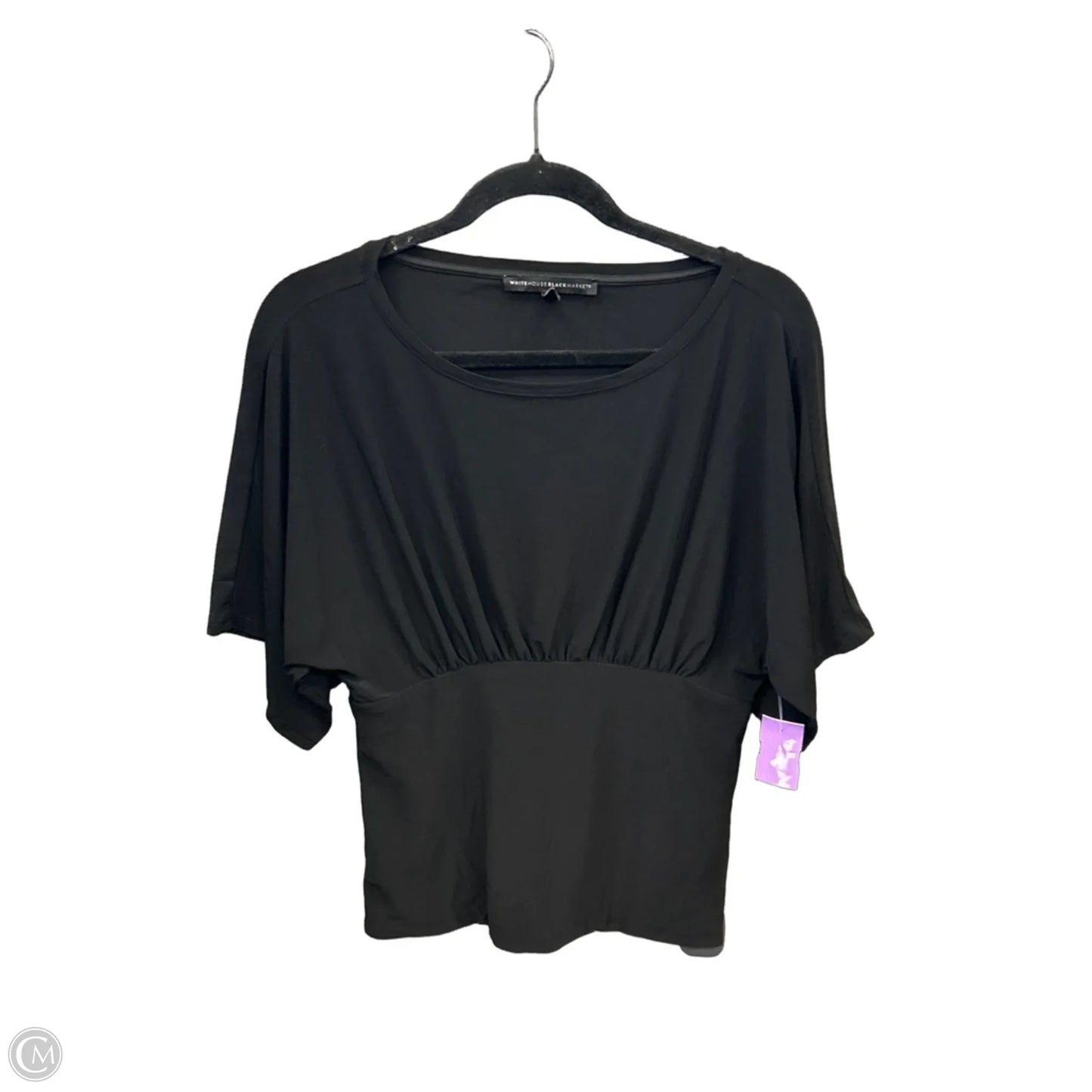 Top Short Sleeve Basic By White House Black Market In Black, Size: S