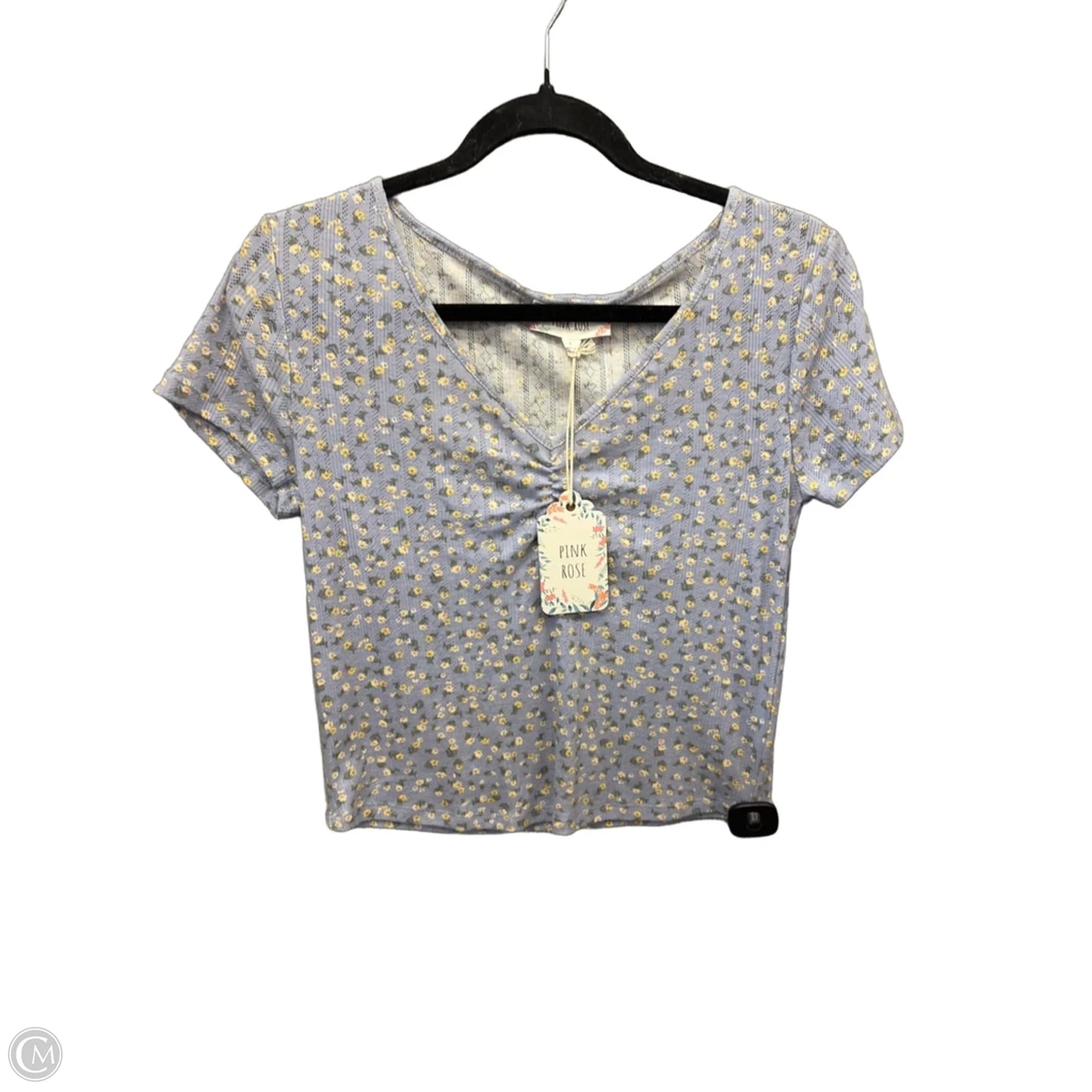 Top Short Sleeve By Pink Rose In Blue, Size: L