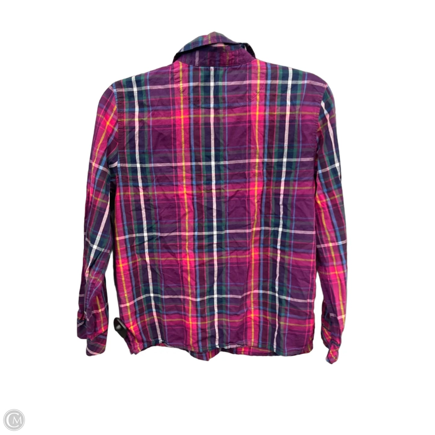 Top Long Sleeve By Victorias Secret In Plaid Pattern, Size: Xs