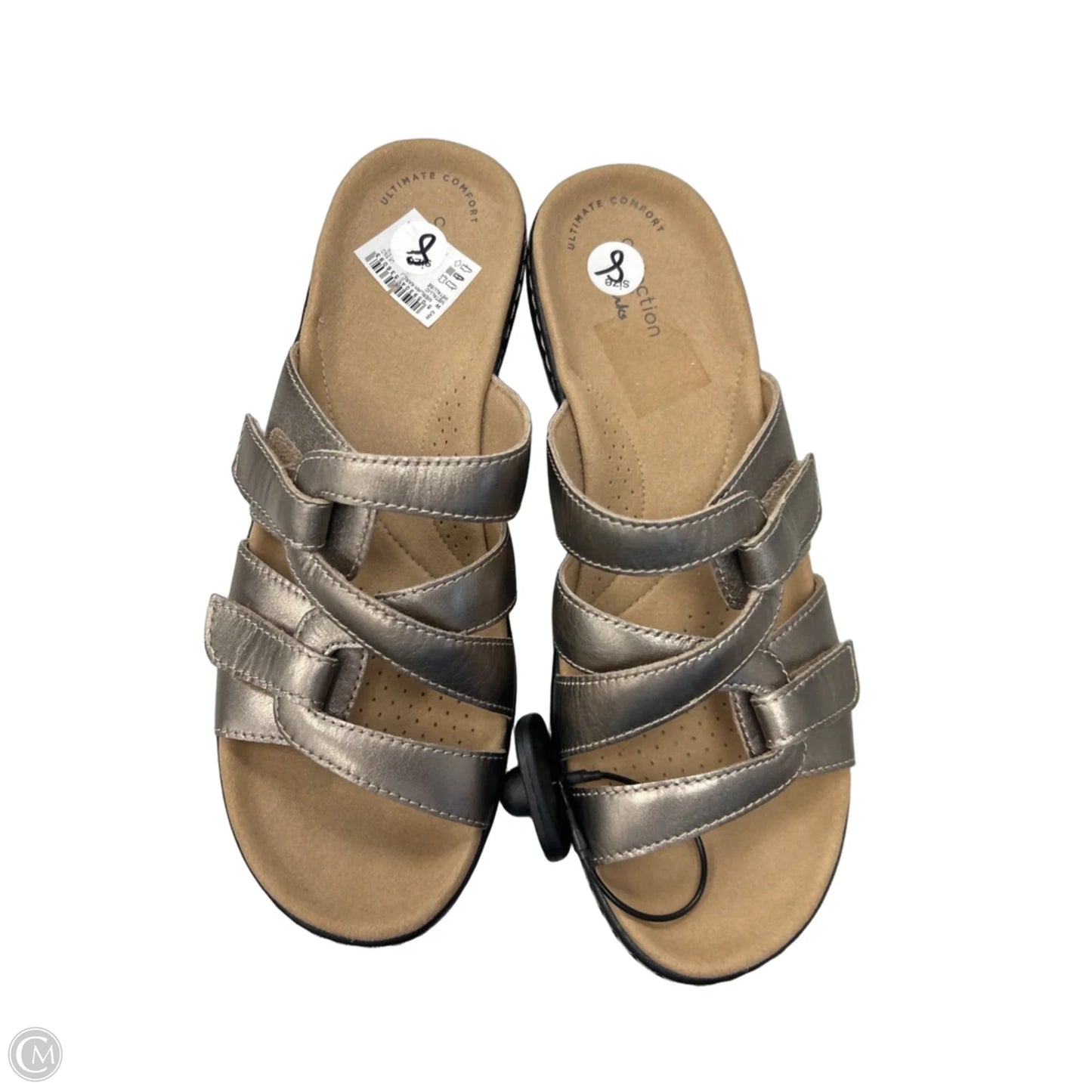 Sandals Heels Wedge By Clarks In Beige, Size: 8