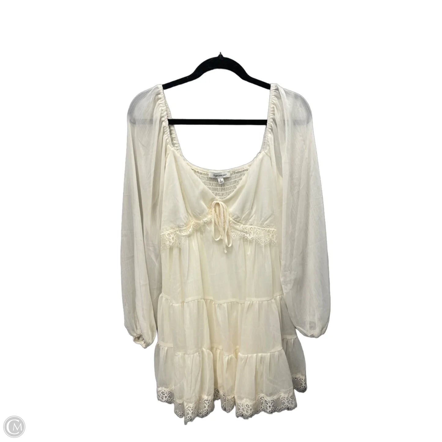 Dress Casual Short By Francesca’s In Cream, Size: L