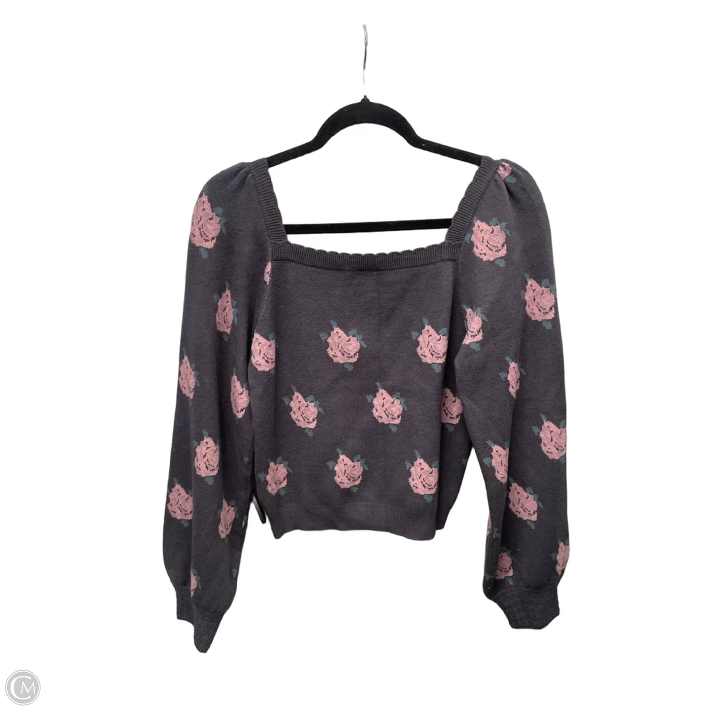 Top Long Sleeve By Hem & Thread In Grey, Size: L