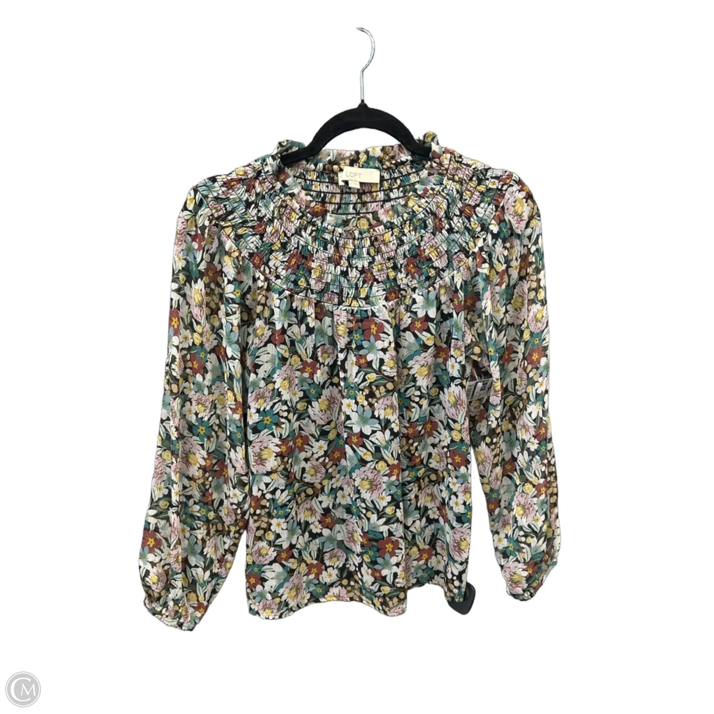 Top Long Sleeve By Loft In Floral Print, Size: Xs