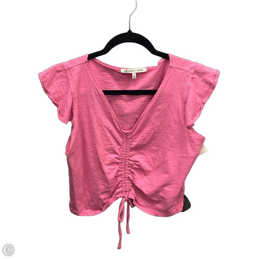 Top Short Sleeve By Celebrity Pink In Pink, Size: M