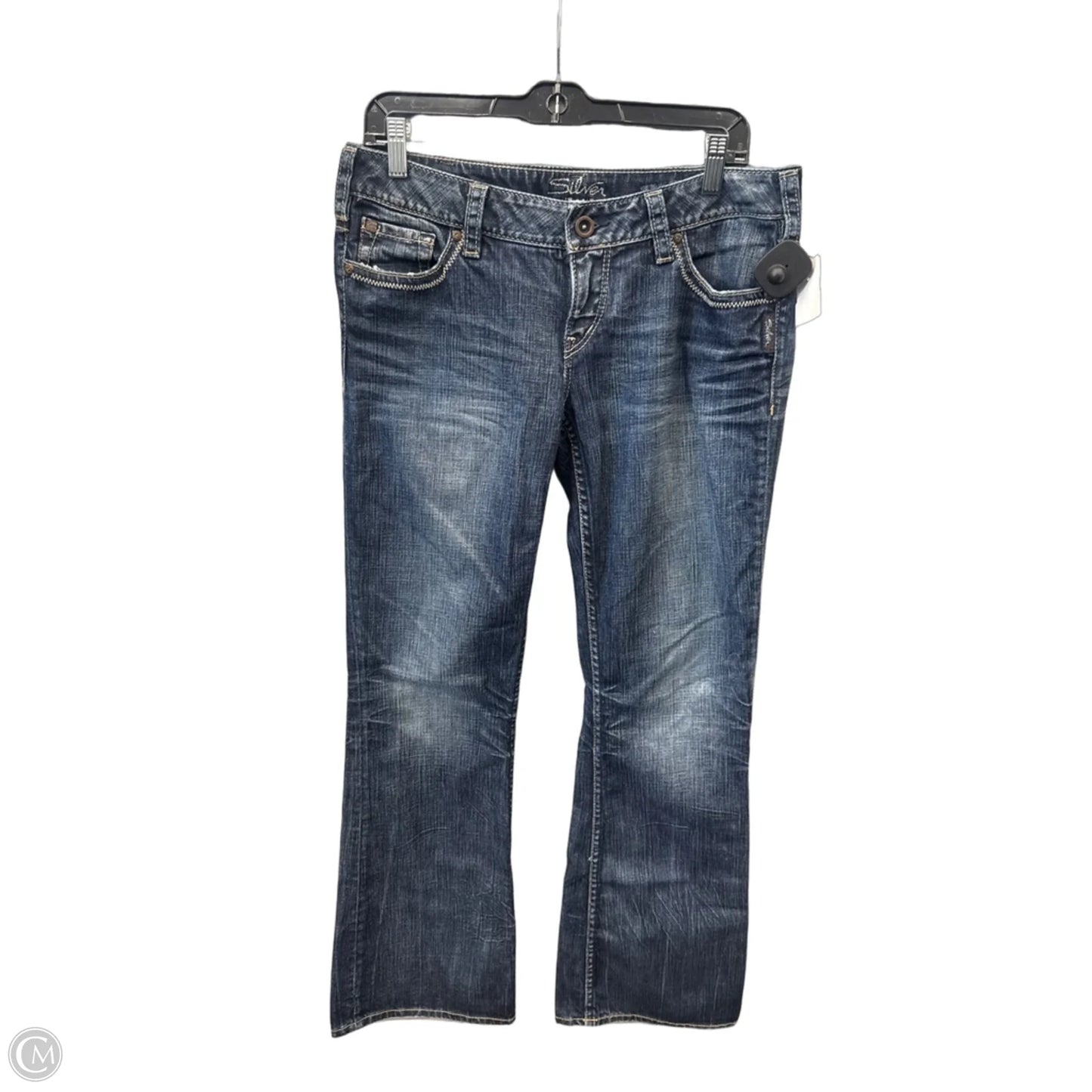 Jeans Boot Cut By Silver In Blue Denim, Size: 12