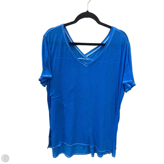 Top Short Sleeve By Time And Tru In Blue, Size: Xxl