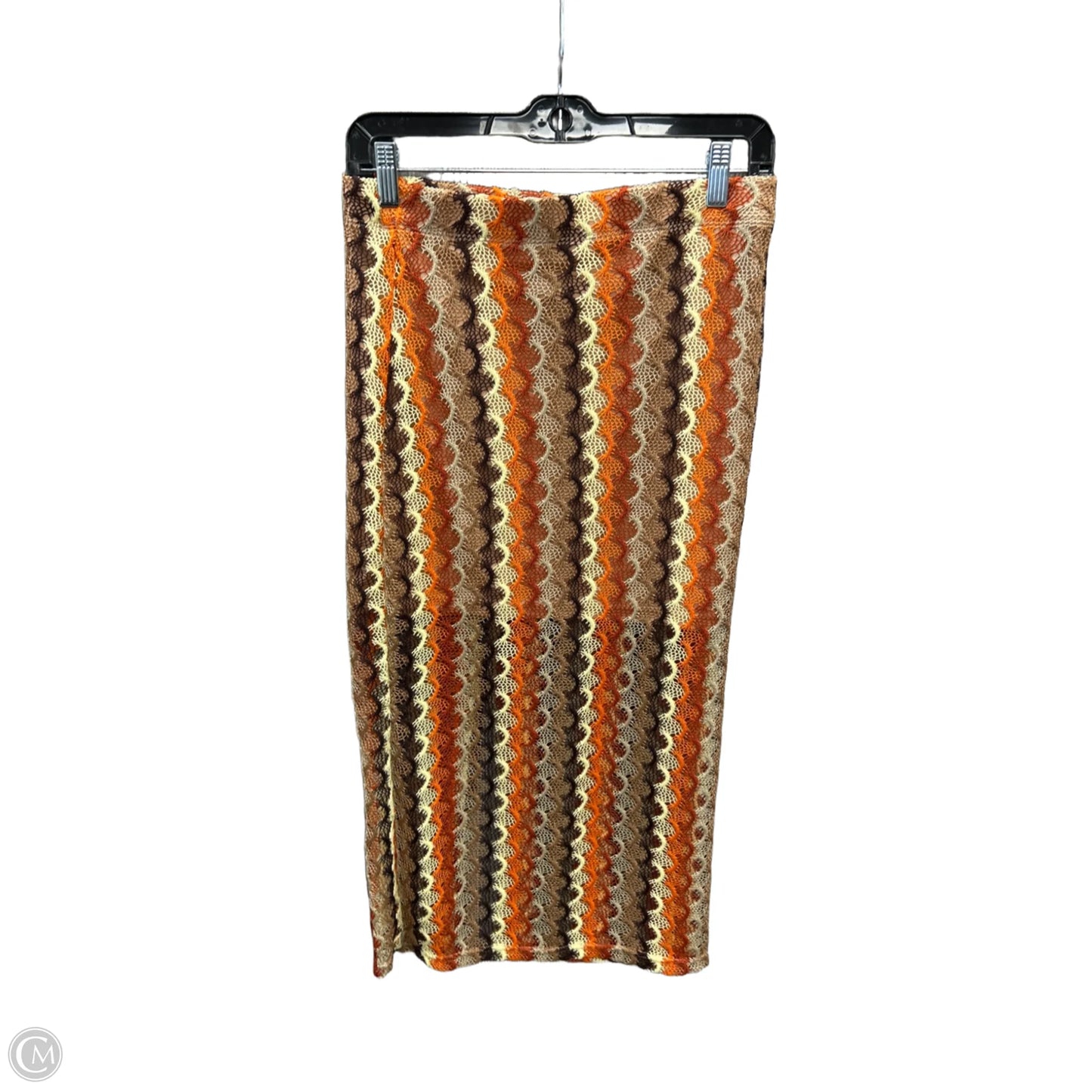 Skirt Midi By Clothes Mentor In Brown & Orange, Size: S