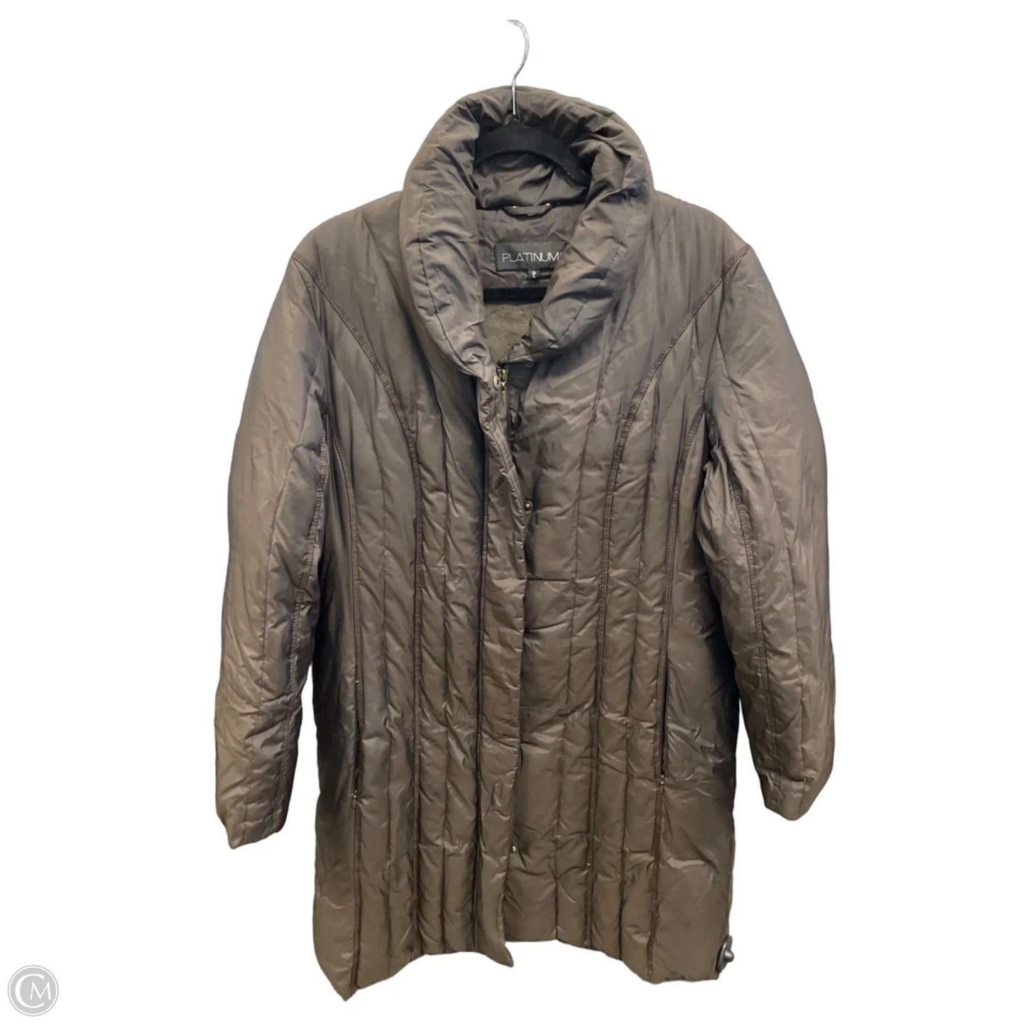 Coat Puffer & Quilted By Platinum In Brown, Size: L