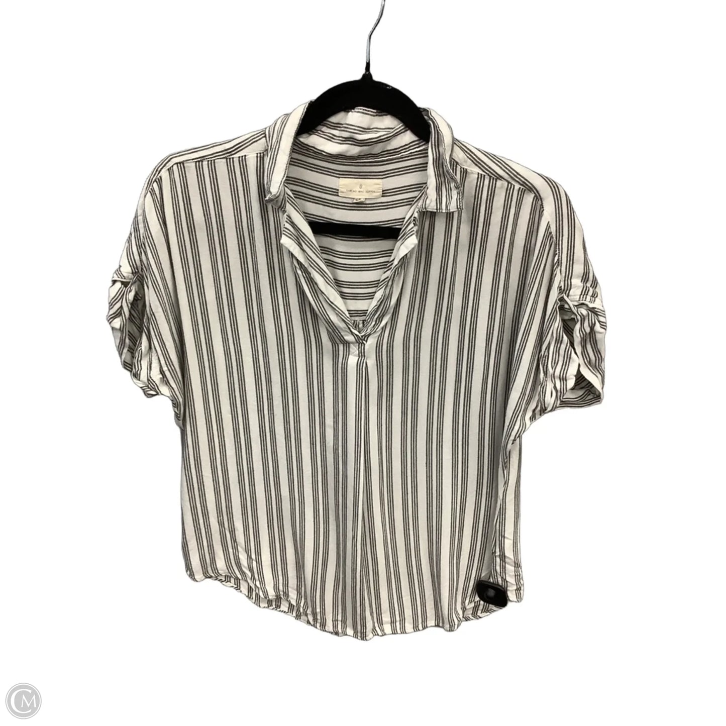 Top Short Sleeve By Thread And Supply In Striped Pattern, Size: S