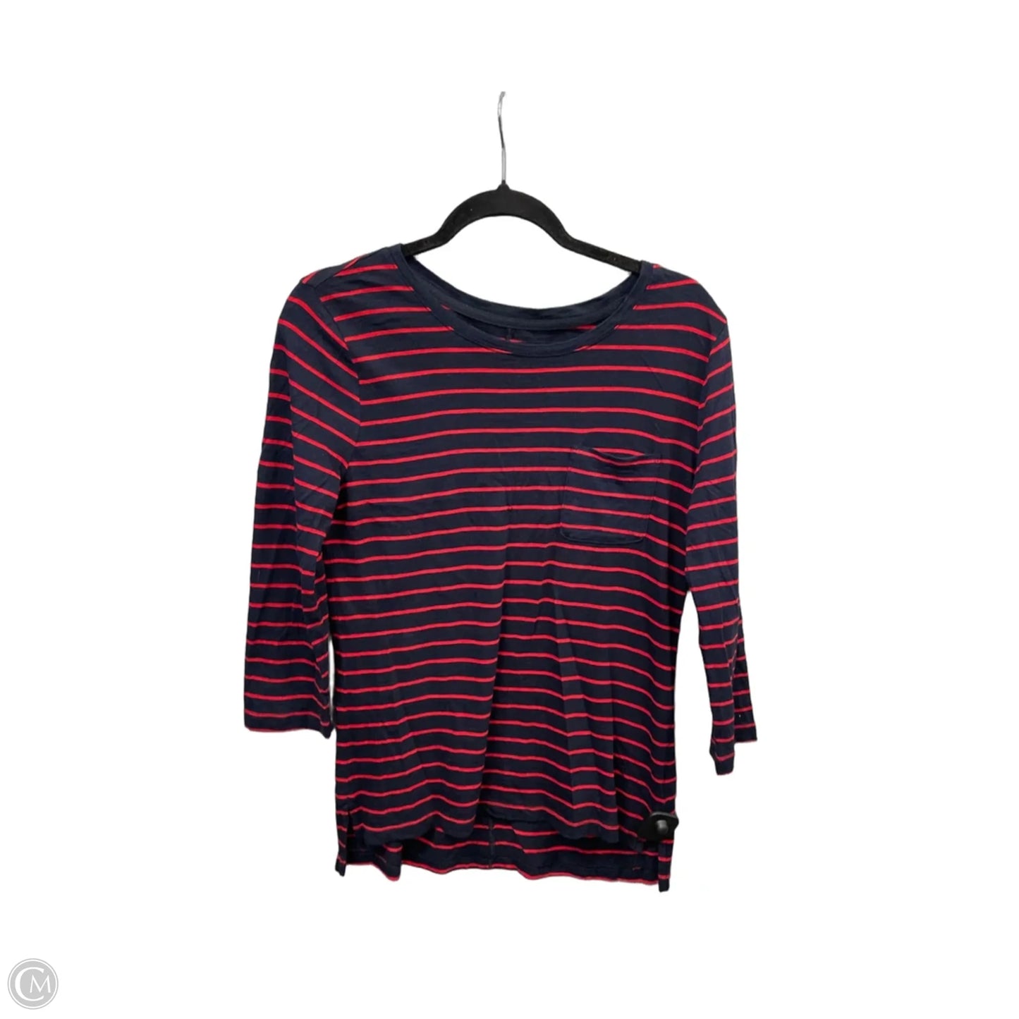Top 3/4 Sleeve By Banana Republic In Striped Pattern, Size: M