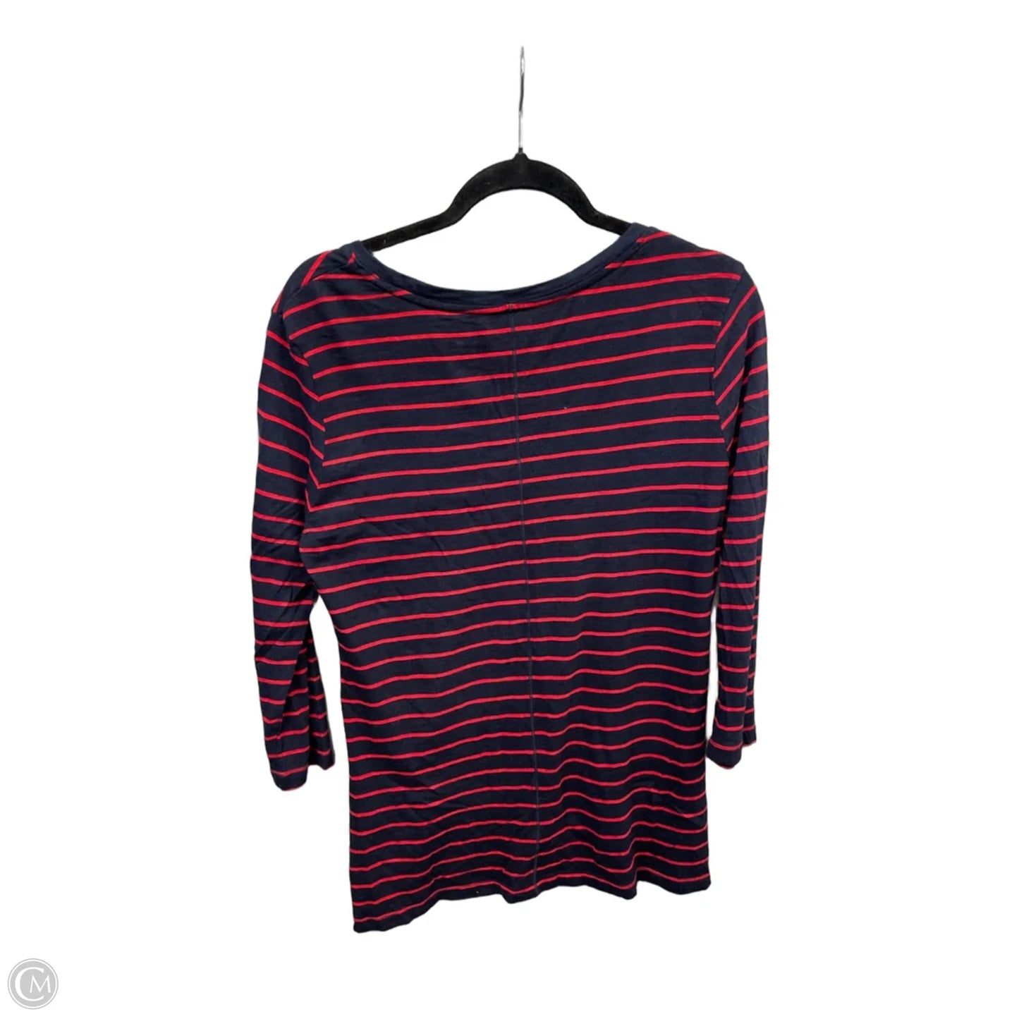 Top 3/4 Sleeve By Banana Republic In Striped Pattern, Size: M