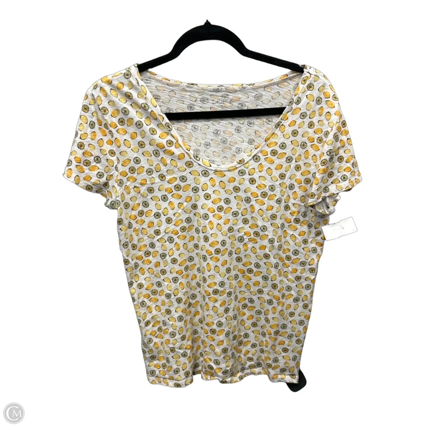 Top Short Sleeve By Loft In Yellow, Size: M