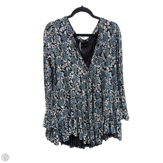 Tunic Long Sleeve By Free People In Floral Print, Size: M