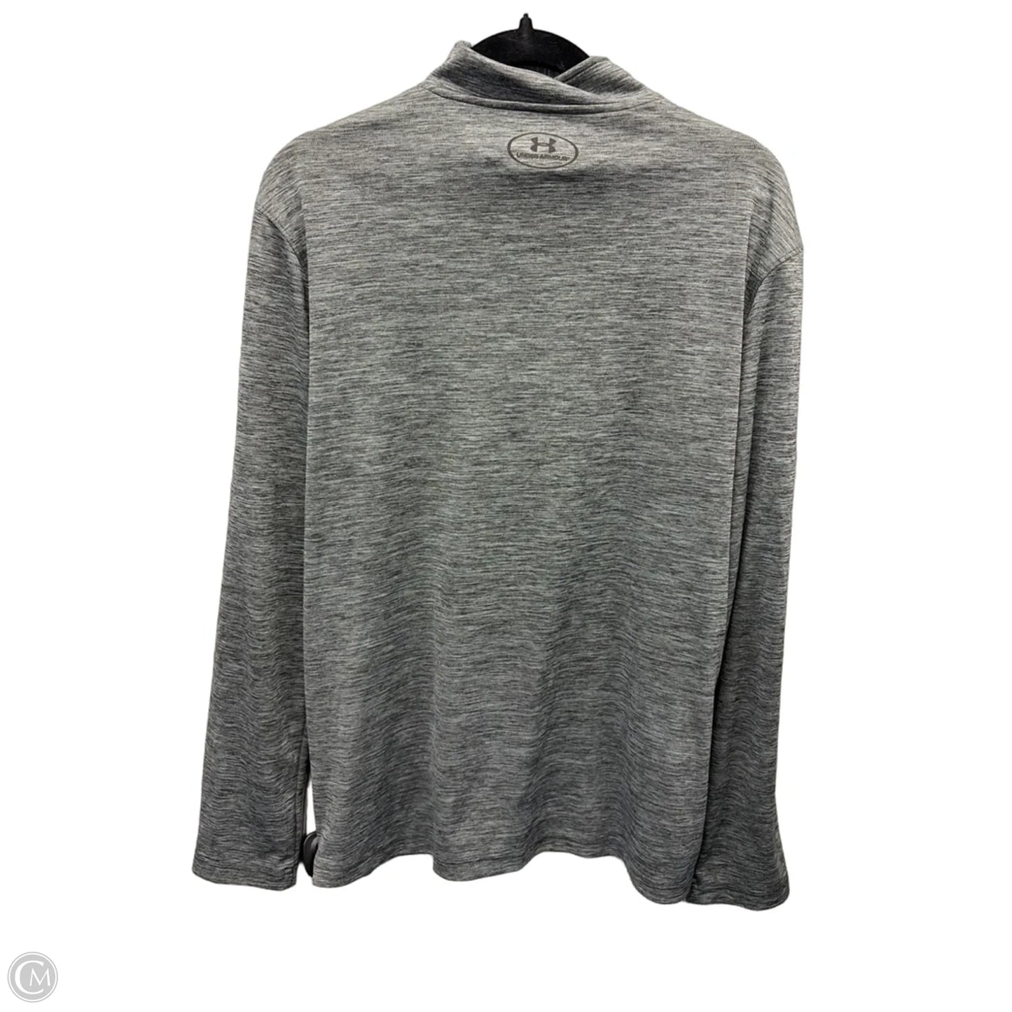 Athletic Top Long Sleeve Collar By Under Armour In Grey, Size: L