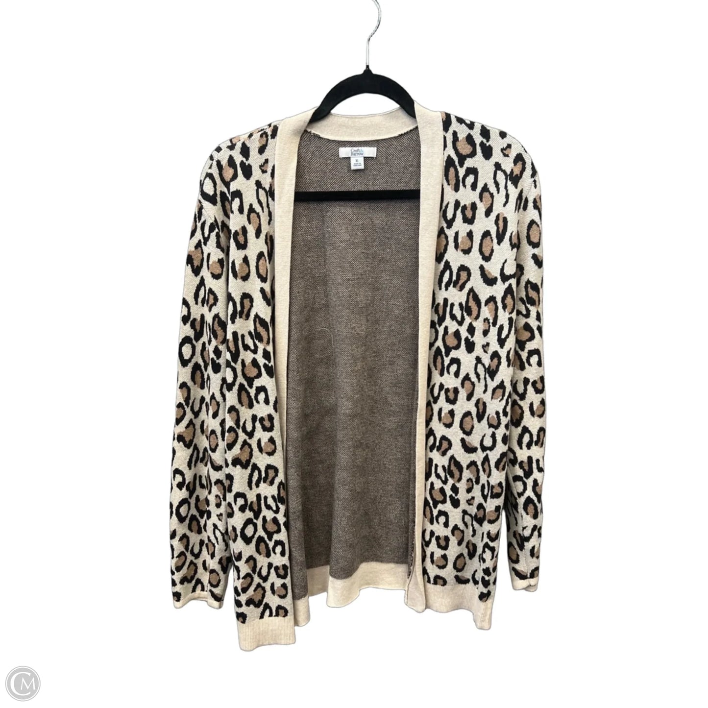 Cardigan By Croft And Barrow In Animal Print, Size: Xl
