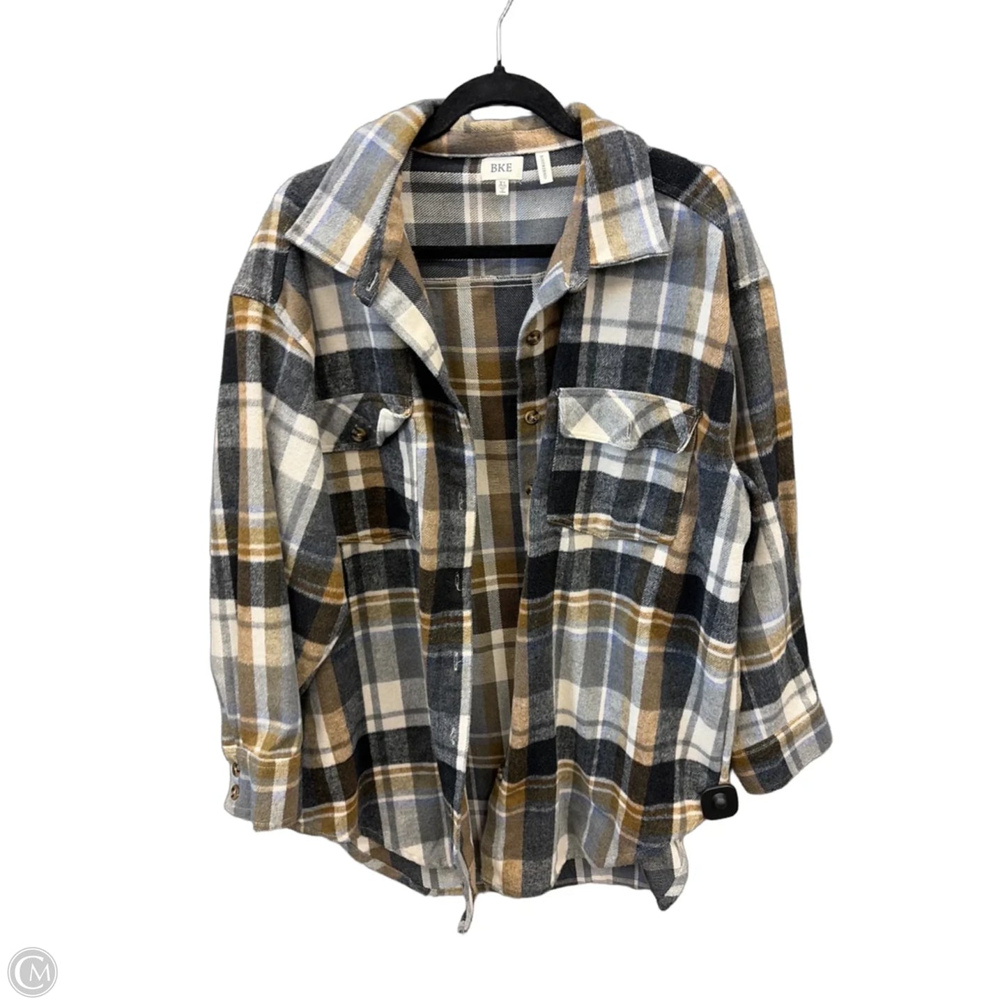 Jacket Shirt By Bke In Plaid Pattern, Size: Xl
