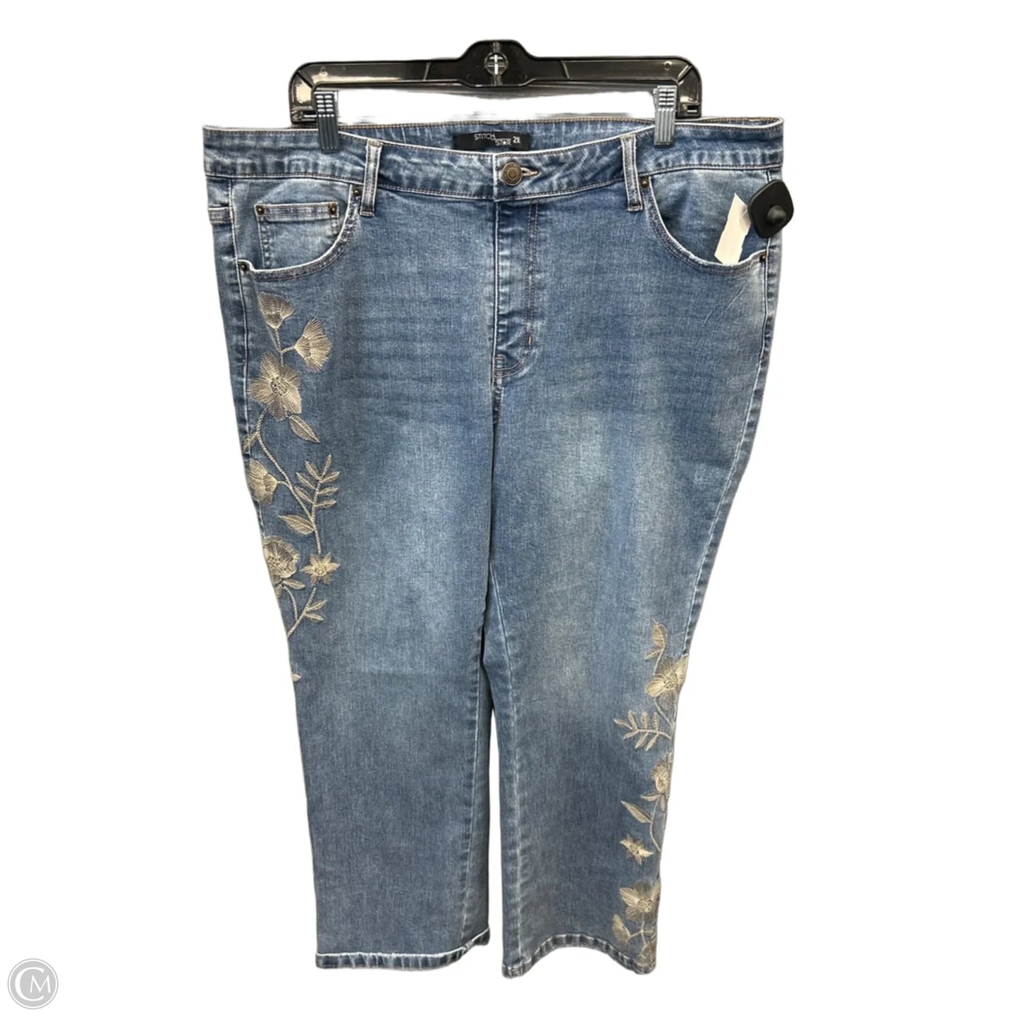 Jeans Straight By Stitch Star In Blue Denim, Size: 20
