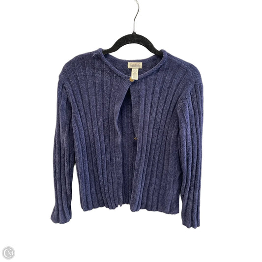 Sweater Cardigan By Classic Elements In Blue, Size: M