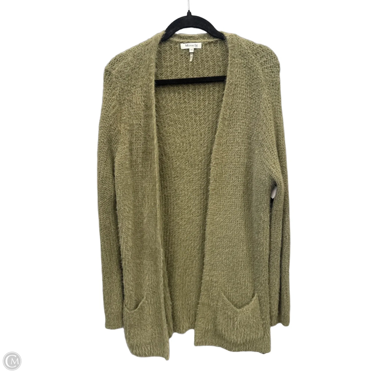 Sweater Cardigan By Miracle In Green, Size: M