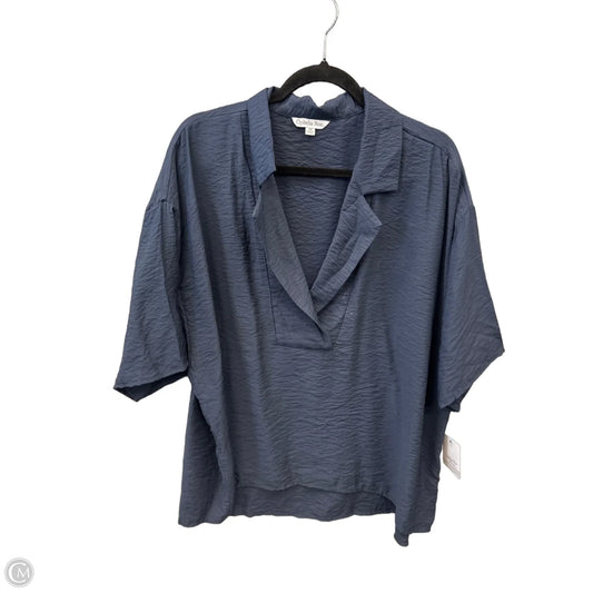 Top Short Sleeve By Ophelia Roe In Blue, Size: 2x