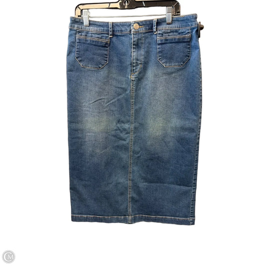 Skirt Midi By Christopher And Banks In Blue Denim, Size: 12