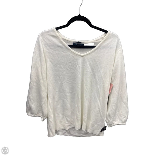 Top Long Sleeve By Karen Scott In White, Size: L