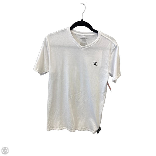 Top Short Sleeve By Calvin Klein In White, Size: L