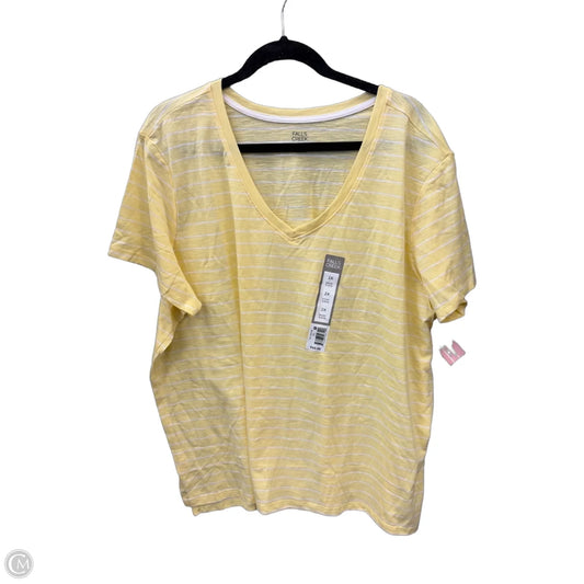 Top Short Sleeve By Falls Creek In Yellow, Size: 2x