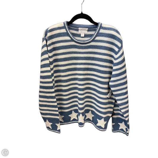 Sweater By Christopher And Banks In Blue & White, Size: Xl