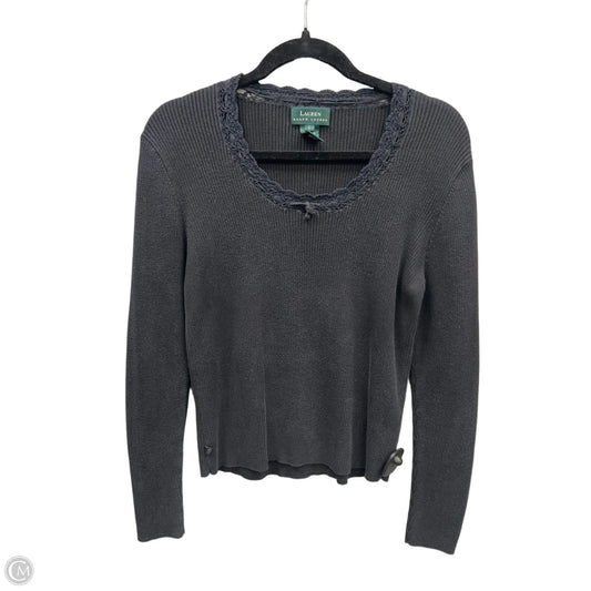 Sweater By Lauren By Ralph Lauren In Black, Size: L