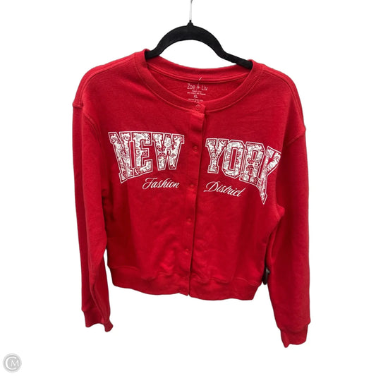 Top Long Sleeve By Zoe And Liv In Red, Size: Xl