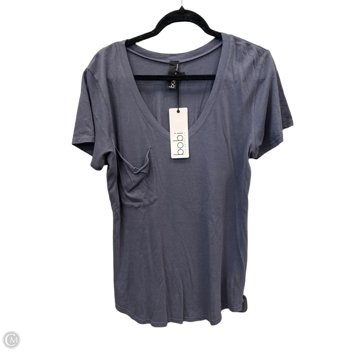 Top Short Sleeve Basic By Bobi In Blue, Size: L