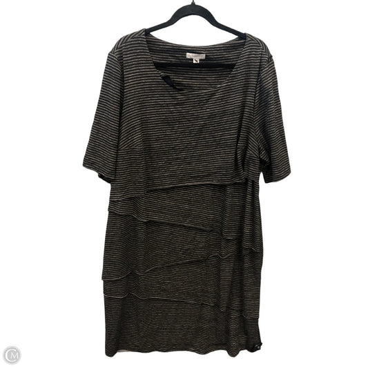 Dress Casual Midi By Clothes Mentor In Black & Brown, Size: 2x