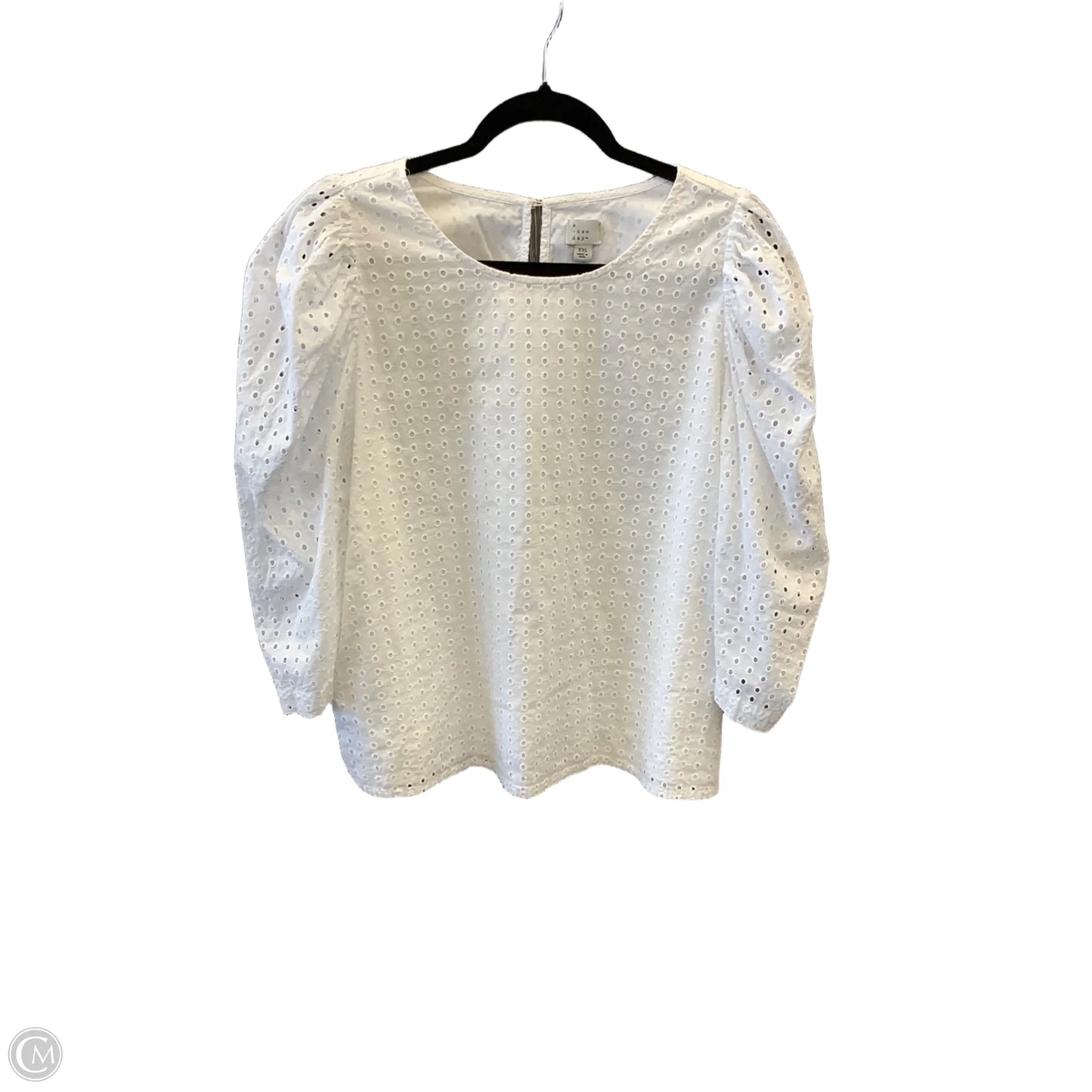 Top 3/4 Sleeve By A New Day In White, Size: Xxl