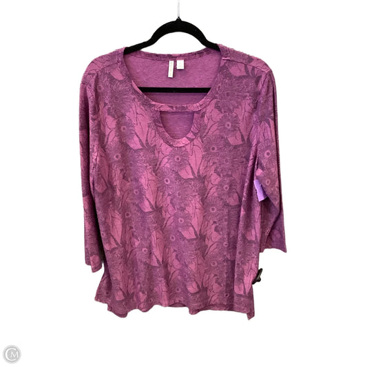 Top 3/4 Sleeve By Cato In Purple, Size: Xl