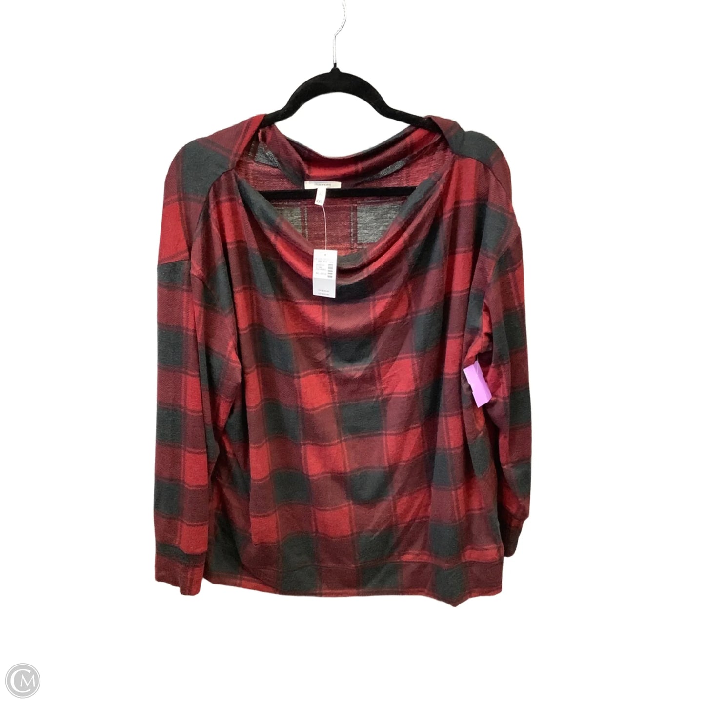 Top Long Sleeve By Maurices In Plaid Pattern, Size: Xxl