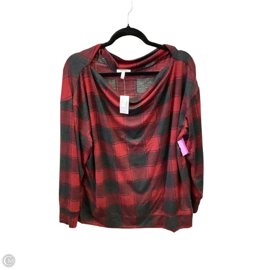 Top Long Sleeve By Maurices In Plaid Pattern, Size: Xxl