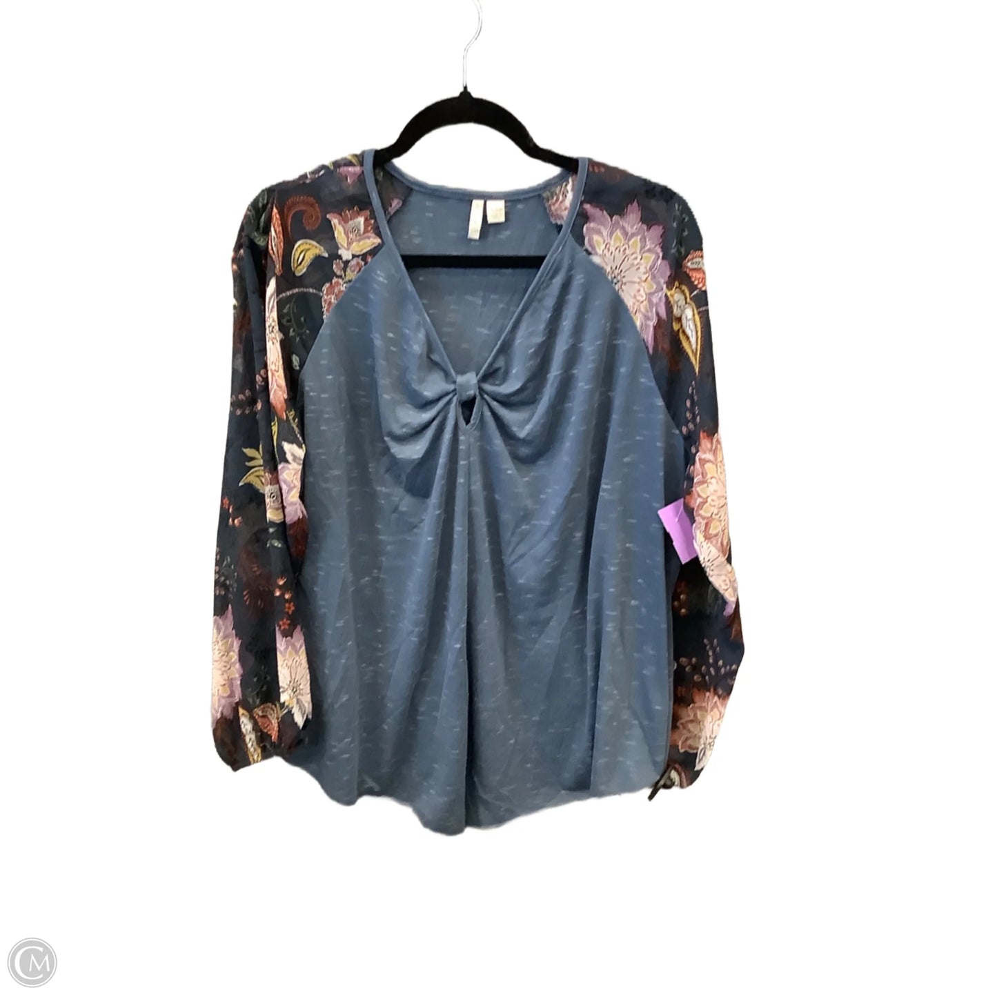 Top Long Sleeve By Cato In Blue, Size: 2x