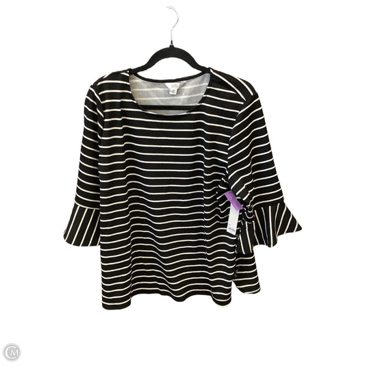 Top 3/4 Sleeve By Croft And Barrow In Black & White, Size: Xxl