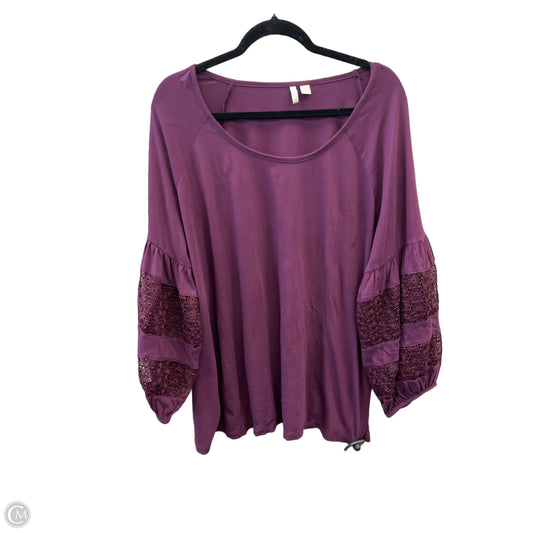 Top Long Sleeve By Cato In Purple, Size: 2x