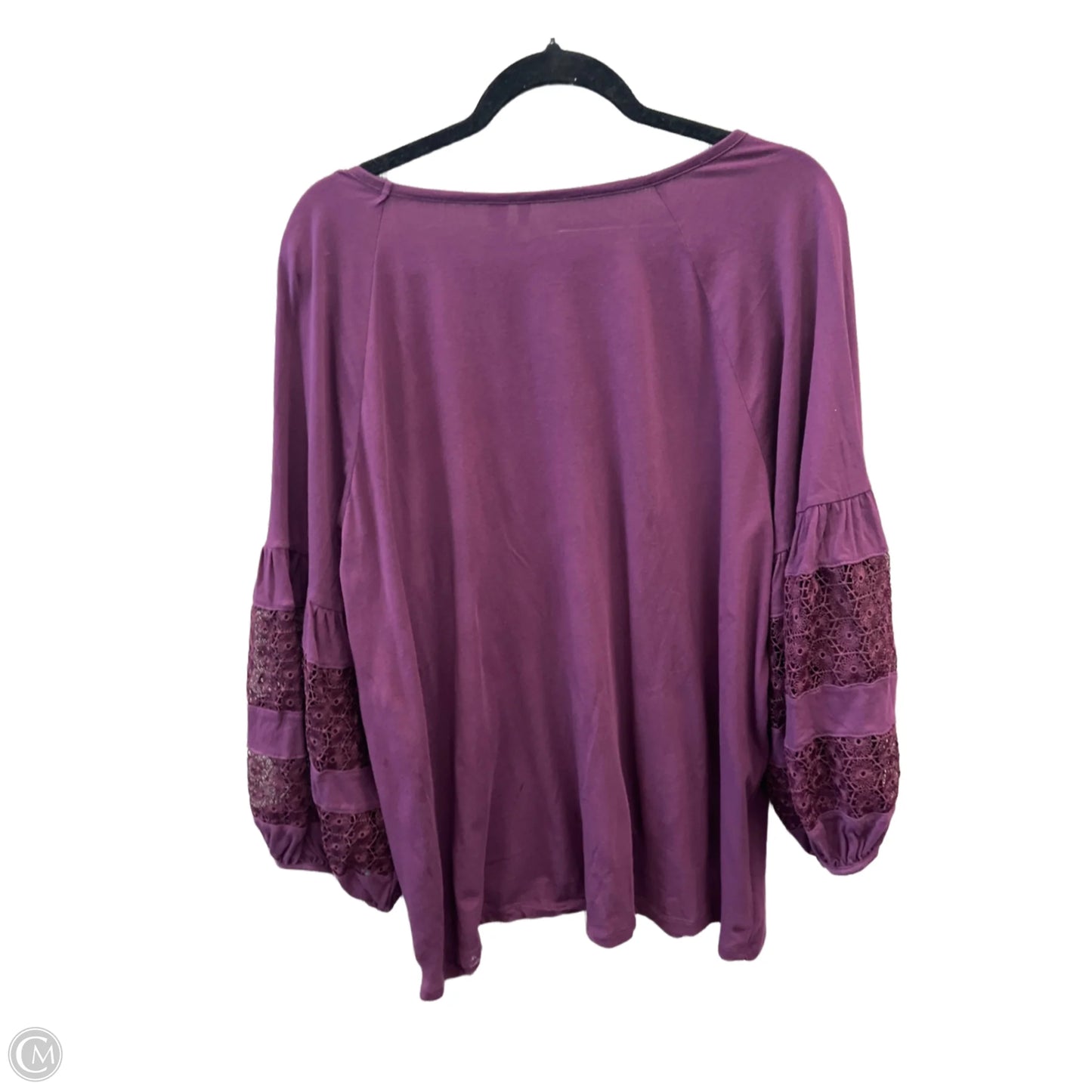 Top Long Sleeve By Cato In Purple, Size: 2x