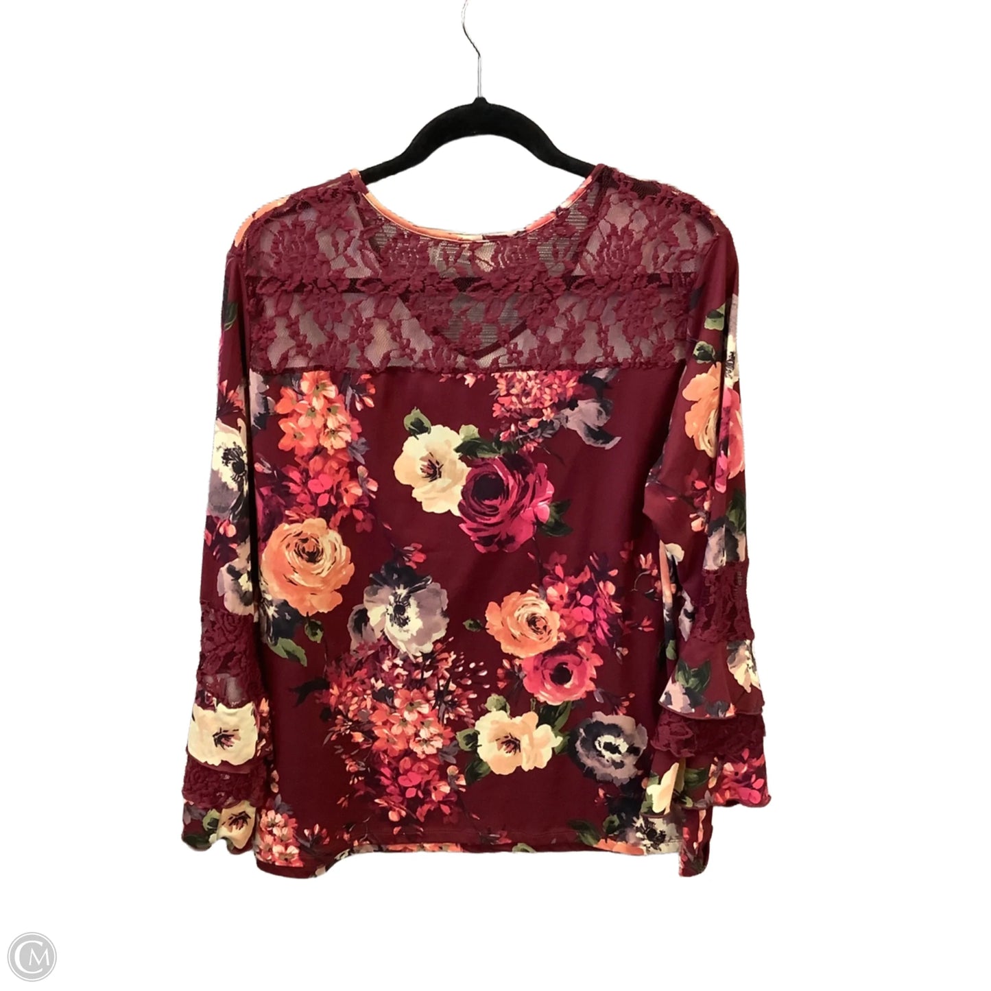 Top Long Sleeve By Carol Rose In Red, Size: 1x