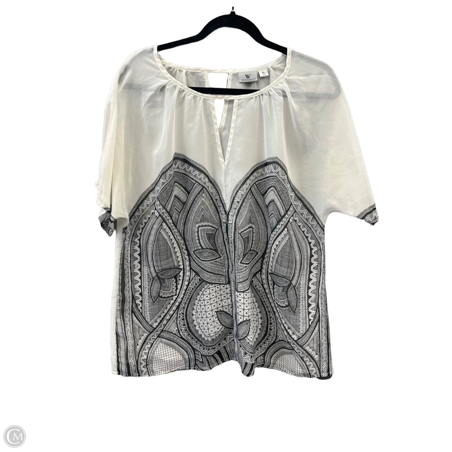 Top Short Sleeve By Worthington In White, Size: Xl