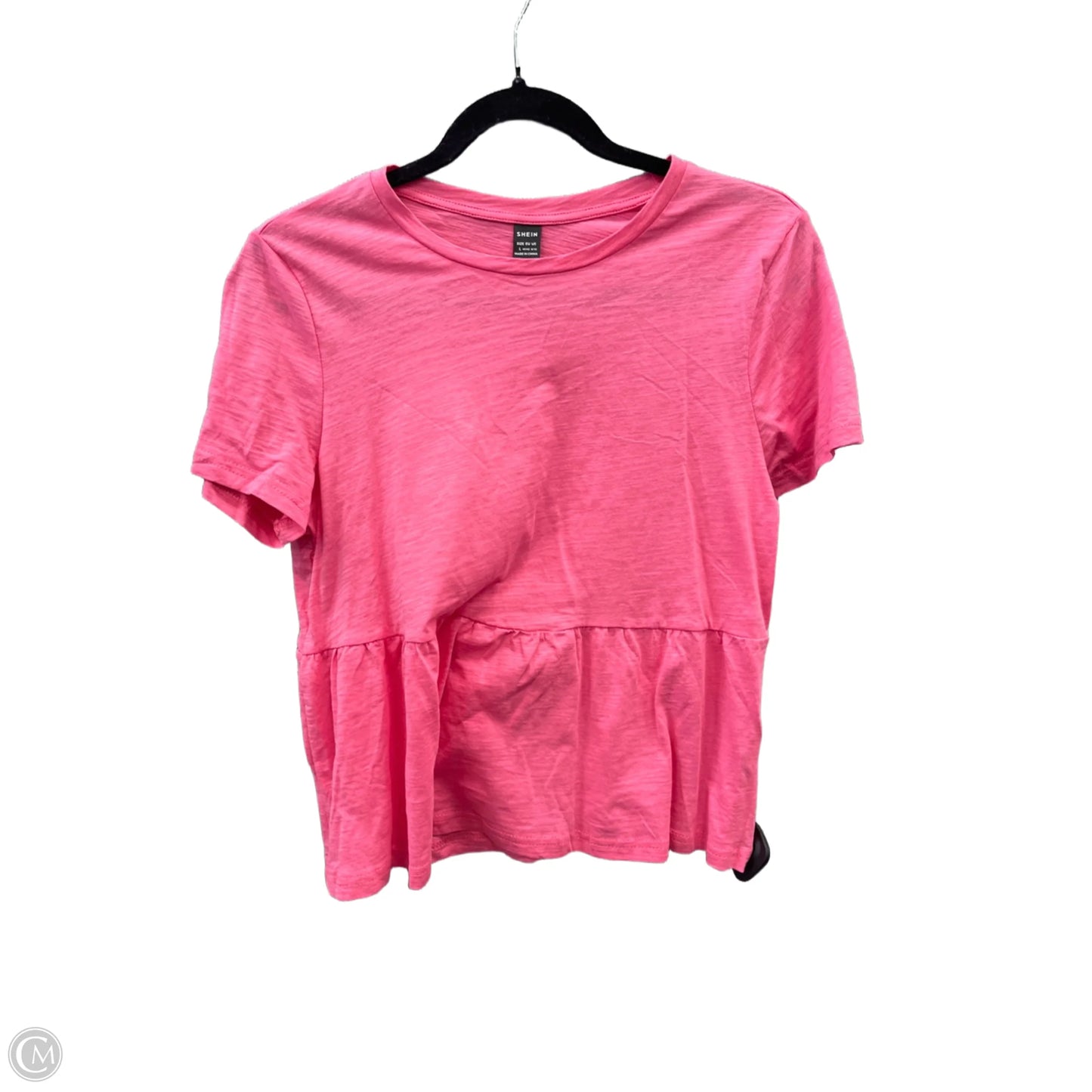 Top Short Sleeve By Shein In Pink, Size: L
