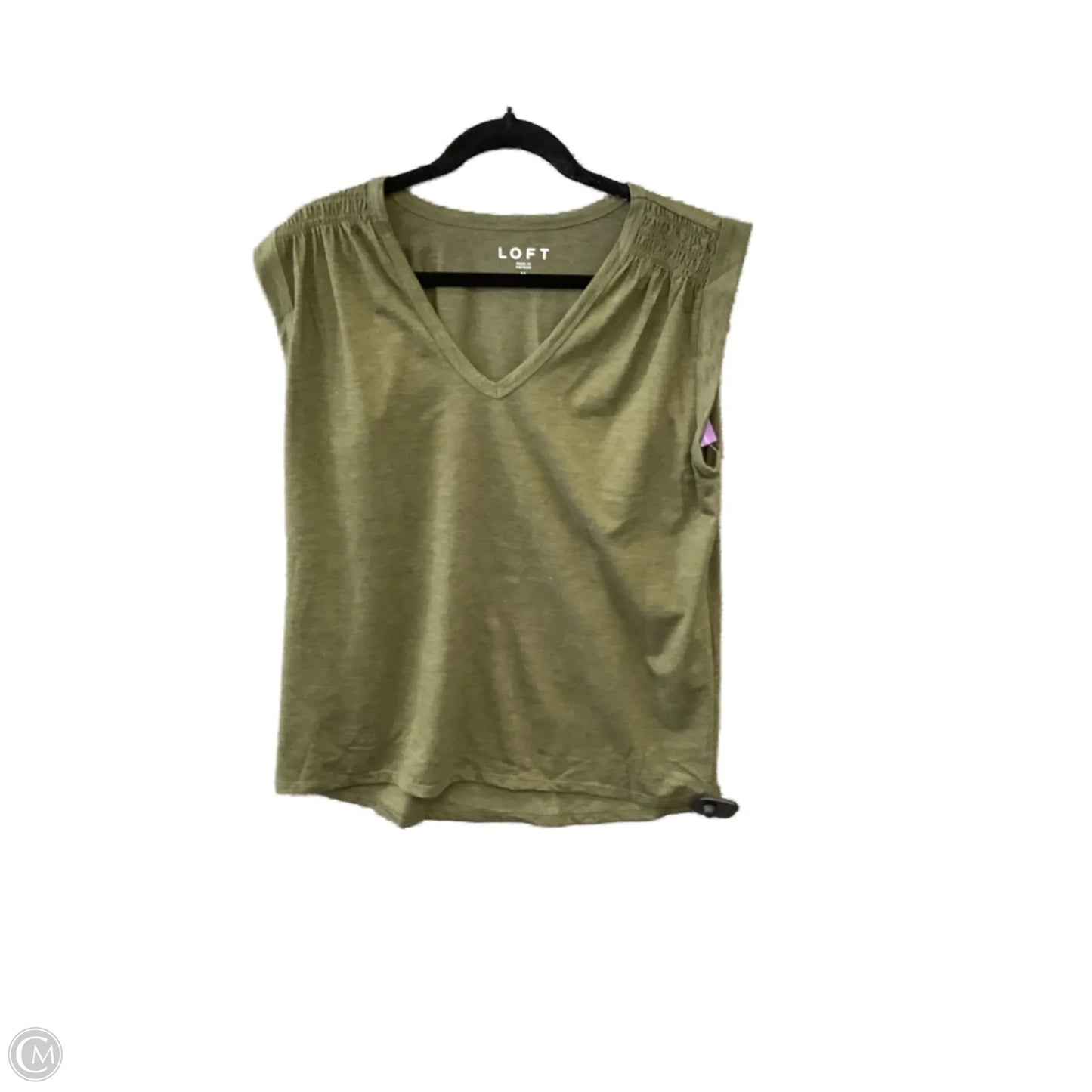Top Sleeveless By Loft In Green, Size: M