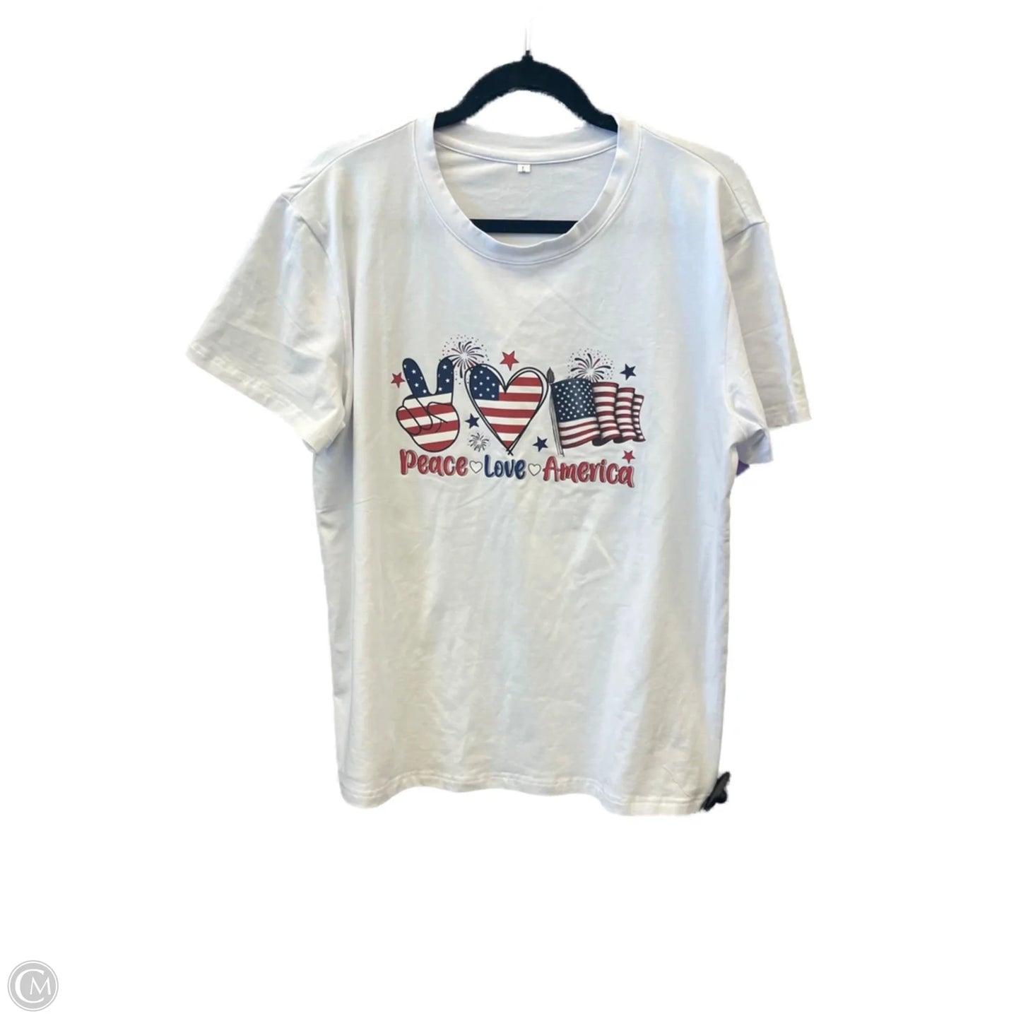 Top Short Sleeve By Clothes Mentor In White, Size: L