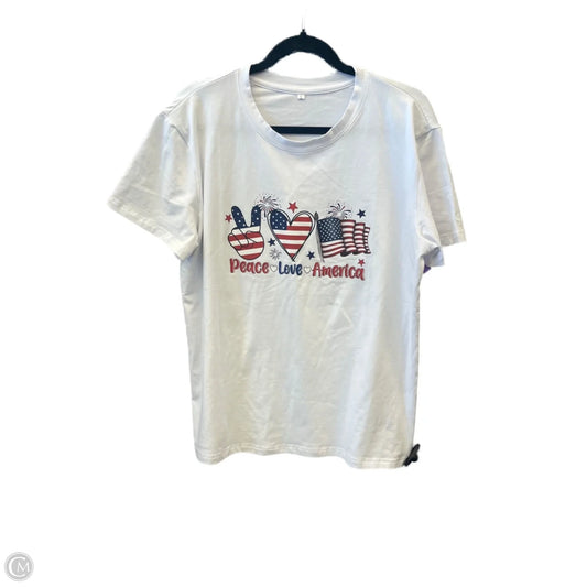 Top Short Sleeve By Clothes Mentor In White, Size: L